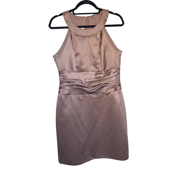 David's Bridal Women's Mini Cocktail/Semi-Formal Latte  Gown Sz 12 NWT - Picture 1 of 9